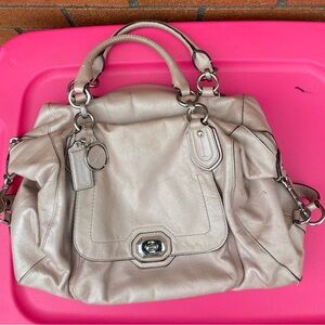 COACH Blush Leather Bag With Logo Charms